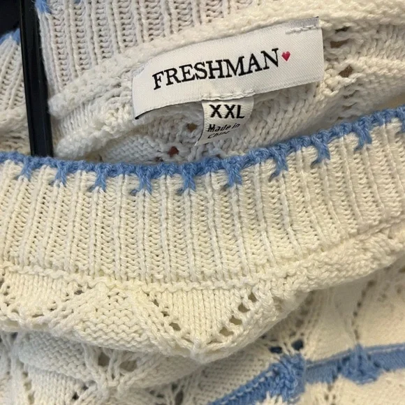 NWT Freshman Blue and White Knit Skirt Set $70 - Picture 10 of 12